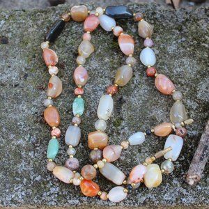 Beautiful Natural Stone Creamy Neutral Necklace